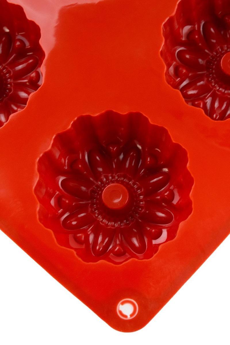 Форма силіконова One Chef для випічки Профі Соняшник d 6 см h 3 см на 8 осередків Червоний - фото 3 Форма силіконова One Chef для випічки Профі Соняшник d 6 см h 3 см на 8 осередків Червоний - фото 3