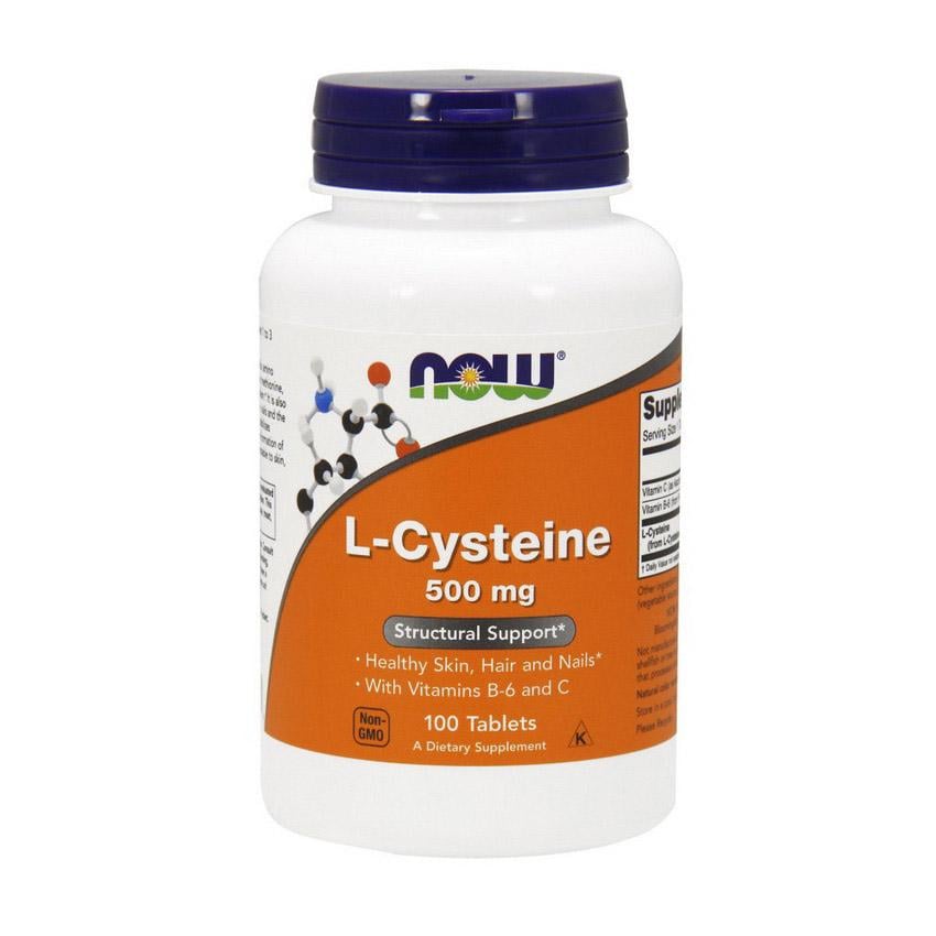 Цистеин NOW Foods L-Cysteine с витаминами C и B6 500 mg 100 табл.
