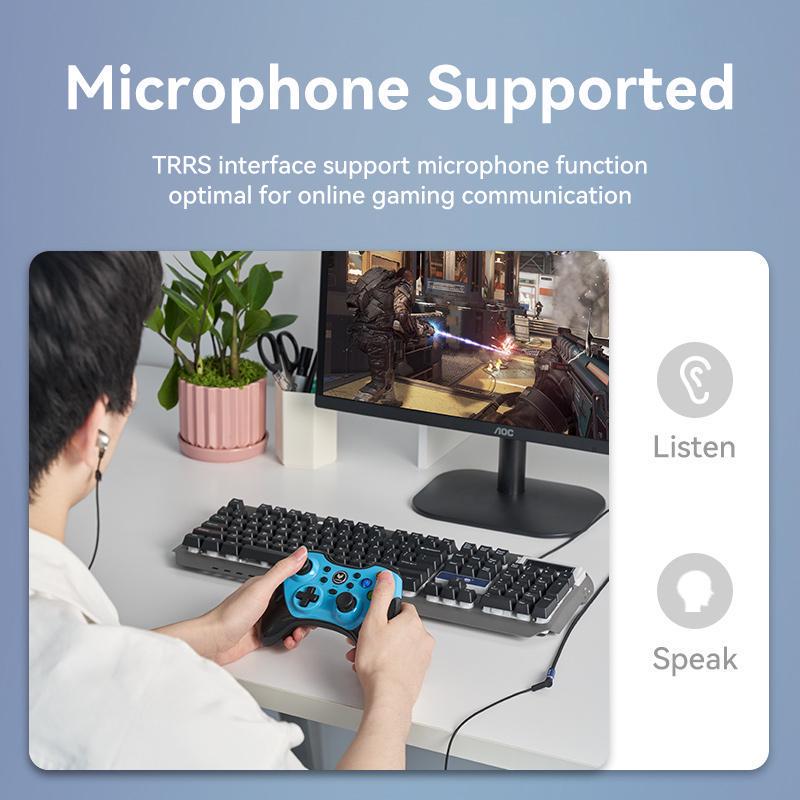 Кабель Vention 3.5 мм minijack-3.5 мм minijack стерео AUX 4-пиновый TRRS 3 м Черный (BHCLI) - фото 10 Кабель Vention 3.5 мм minijack-3.5 мм minijack стерео AUX 4-пиновый TRRS 3 м Черный (BHCLI) - фото 10