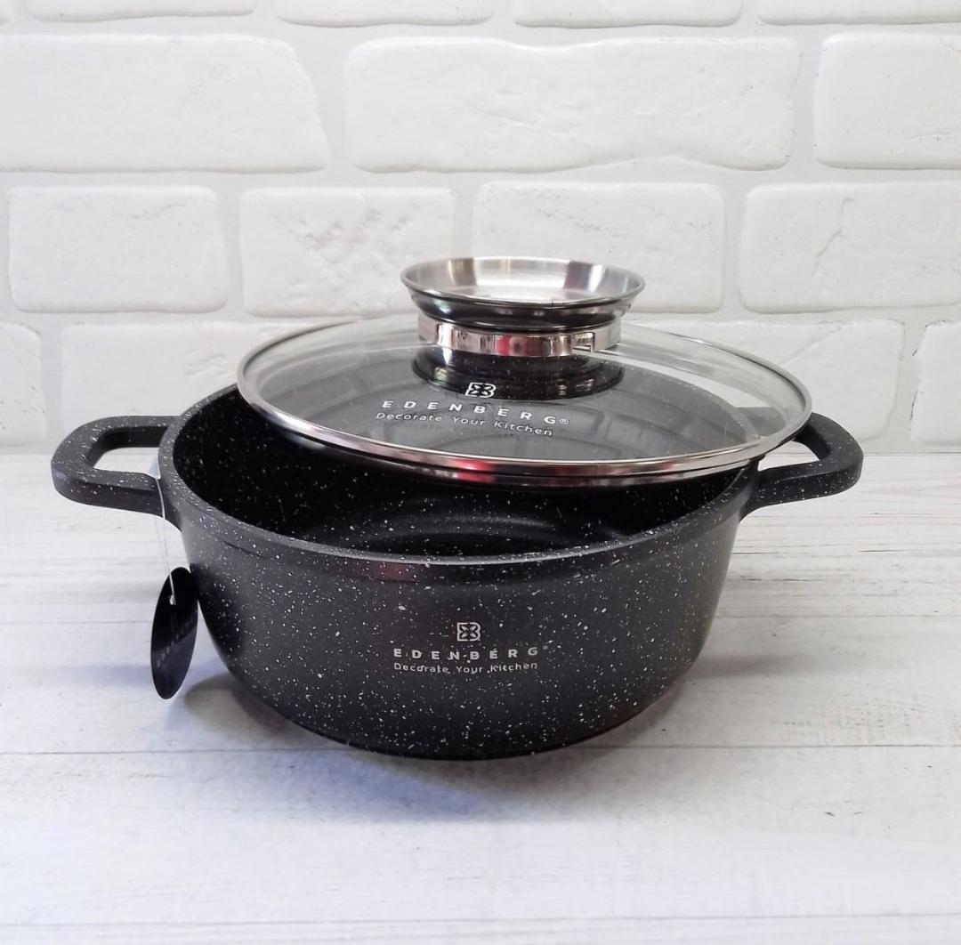 Каструля з кришкою Edenberg EB-8117 та мармуровим покриттям 3,3 л 22 см - фото 2