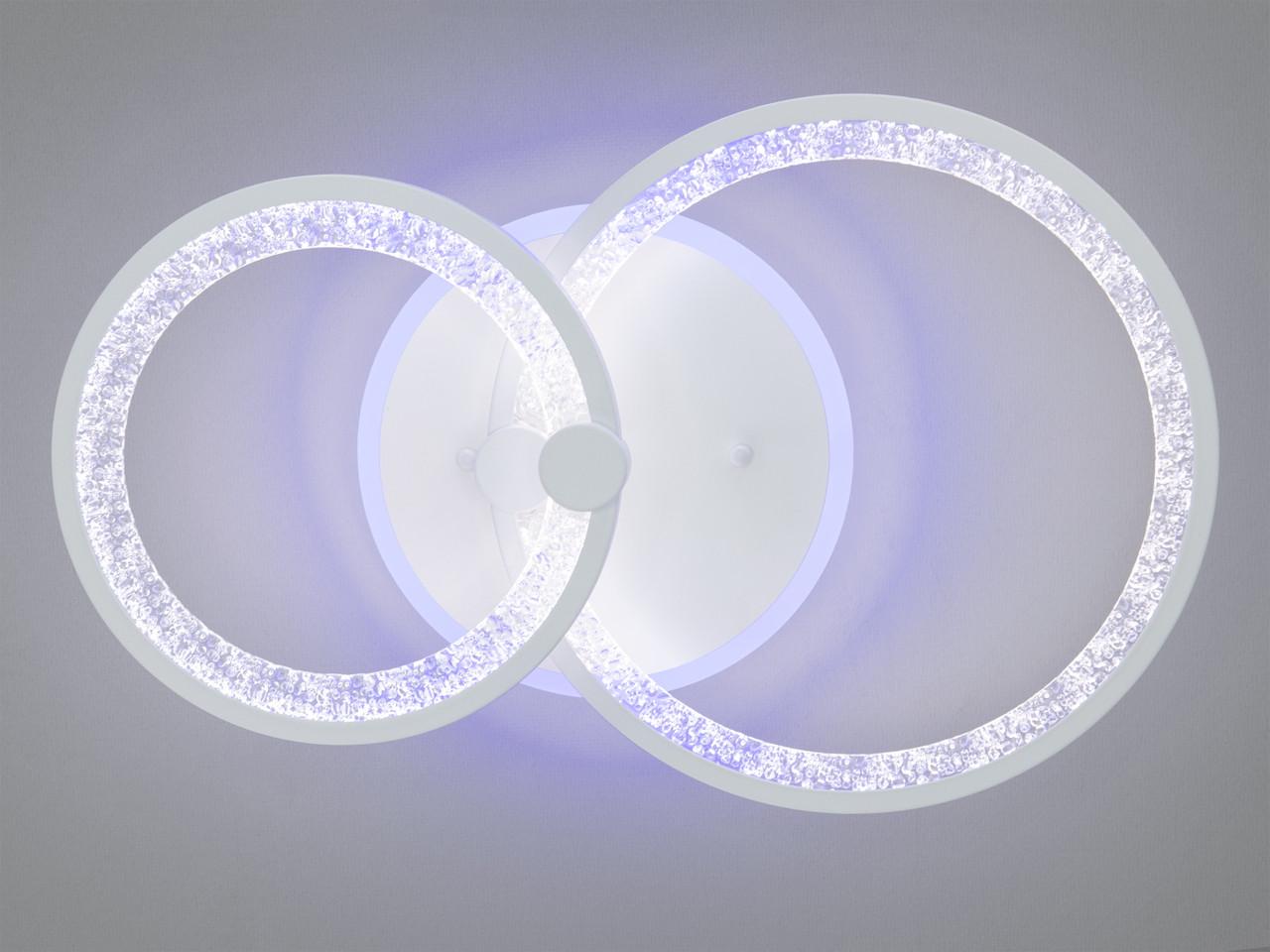 Люстра светодиодная 8180-2WH-LS кольцами в спальню с диммером 55W на 8 м2 Белый (2462621370) - фото 2 Люстра светодиодная 8180-2WH-LS кольцами в спальню с диммером 55W на 8 м2 Белый (2462621370) - фото 2