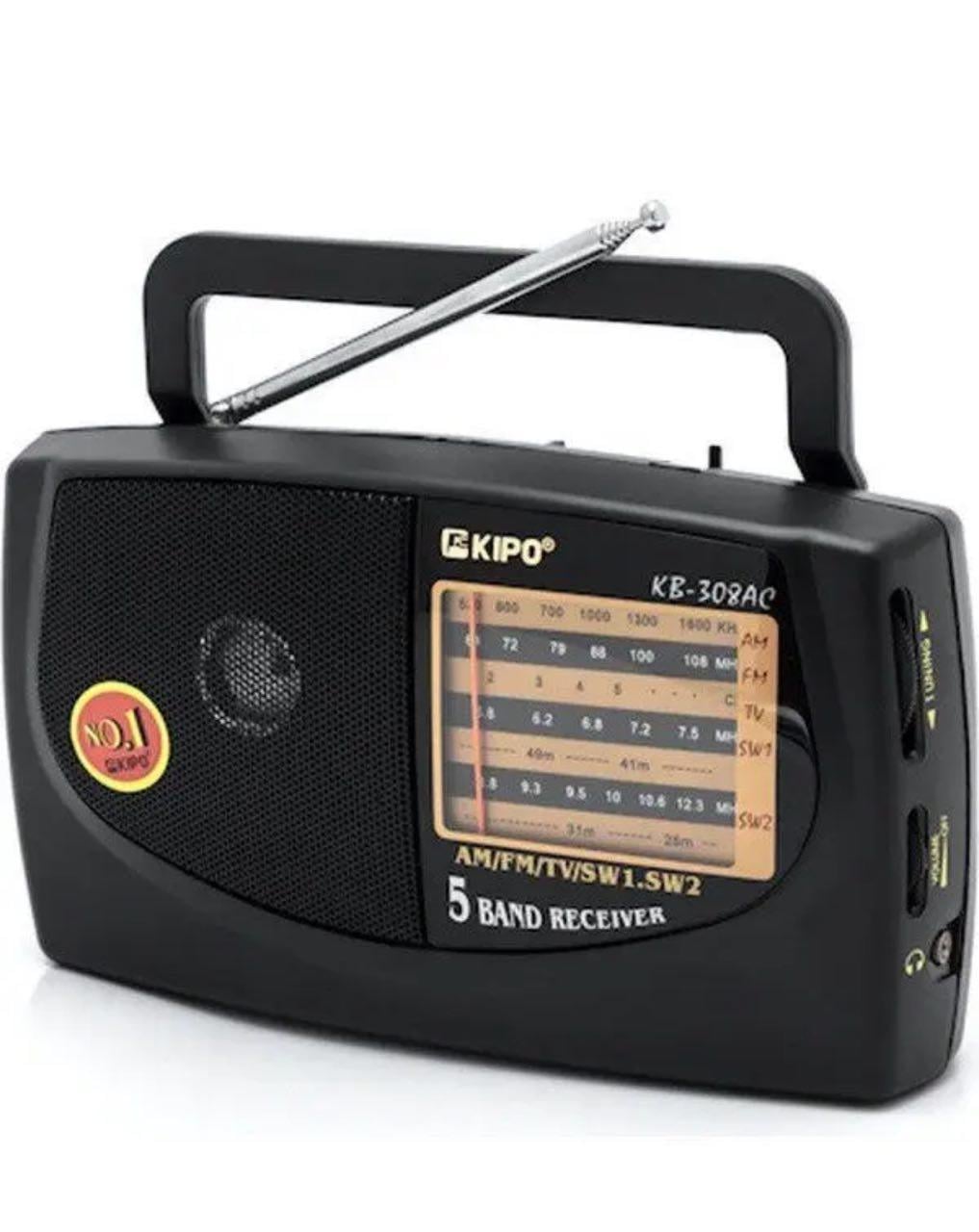 Радиоприемник портативный AM/FM Kipo KB 308AC Черный (9213111)