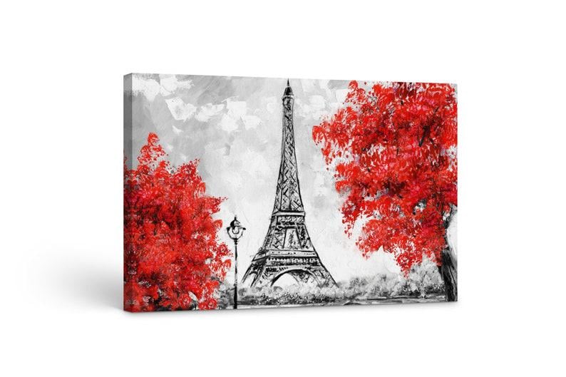 Картина на холсте KIL Art Эйфелевая башня и красные деревья 51x34 см (66)