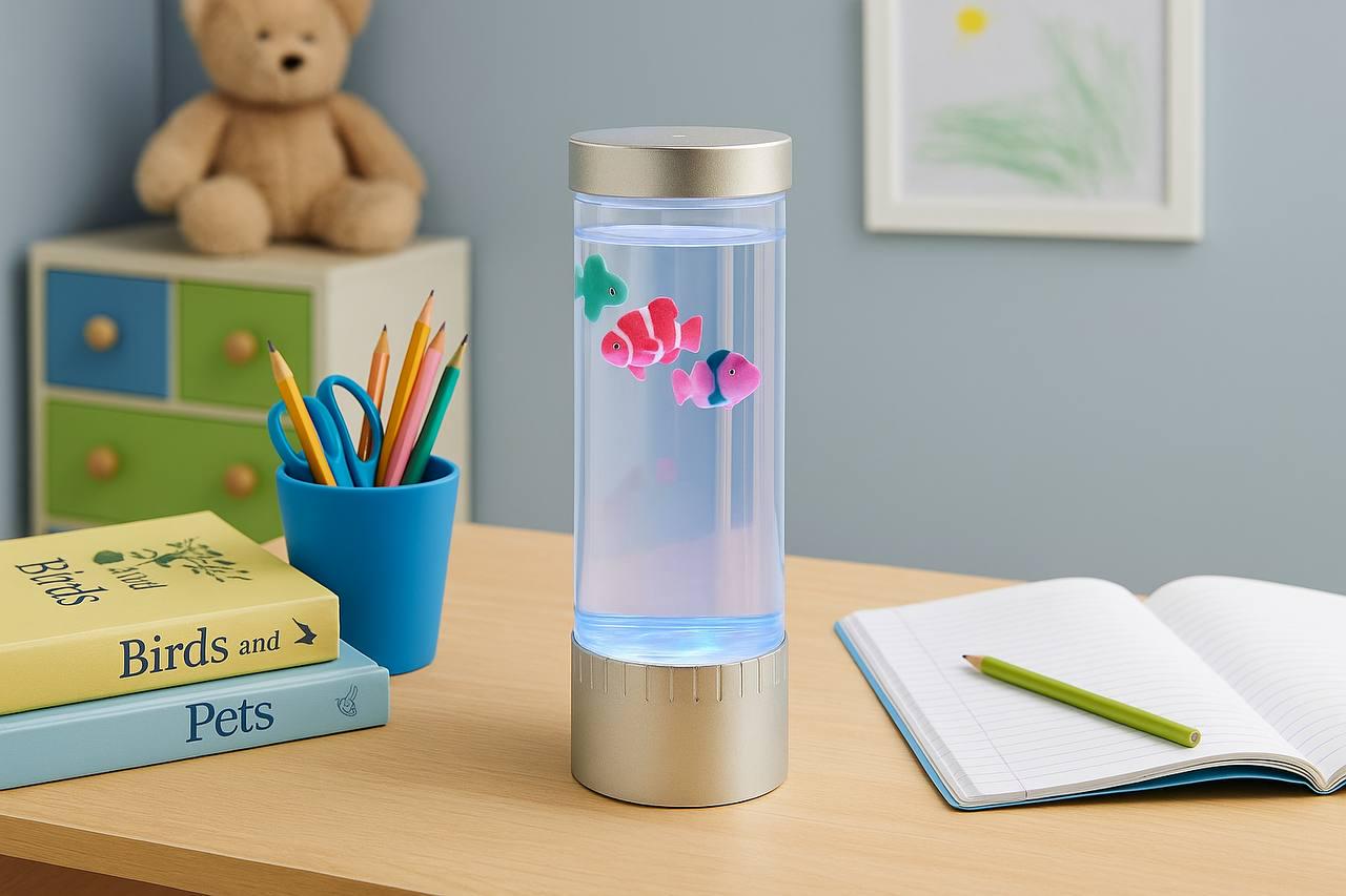 Ночник-аквариум с плавающими рыбками в воде 7 цветов подсветки (fb408f74) - фото 2 Ночник-аквариум с плавающими рыбками в воде 7 цветов подсветки (fb408f74) - фото 2