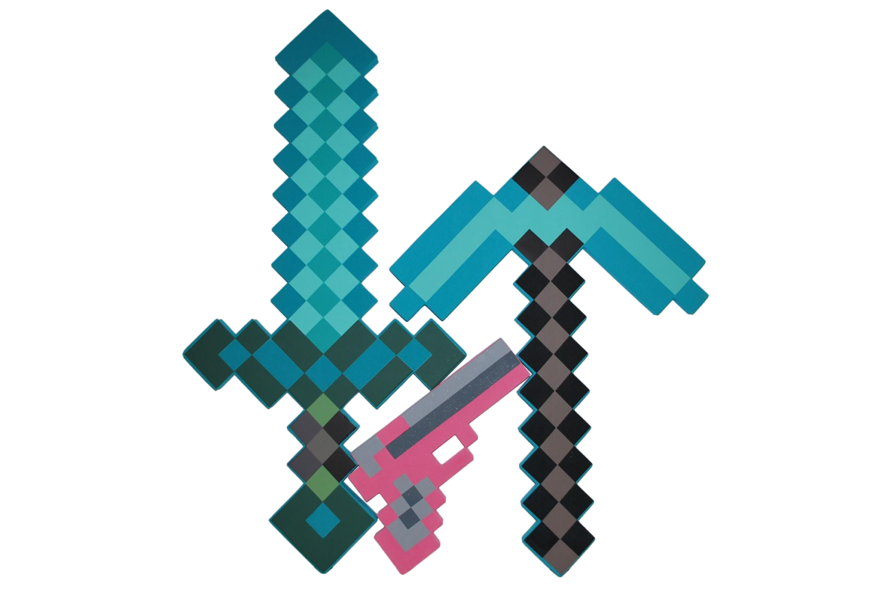 Комплект оружия Майнкрафт зачарованный алмазный меч/зачарованная алмазная кирка/пистолет Розовый (9107+) Комплект оружия Майнкрафт зачарованный алмазный меч/зачарованная алмазная кирка/пистолет Розовый (9107+)