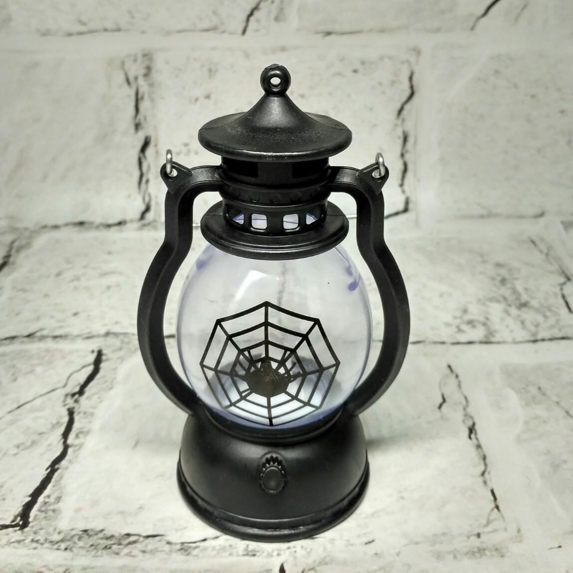 Свеча электронная LED Фонарик Паутина Хэллоуин 12х5,5 см Прозрачный с черным (9243-029-1)