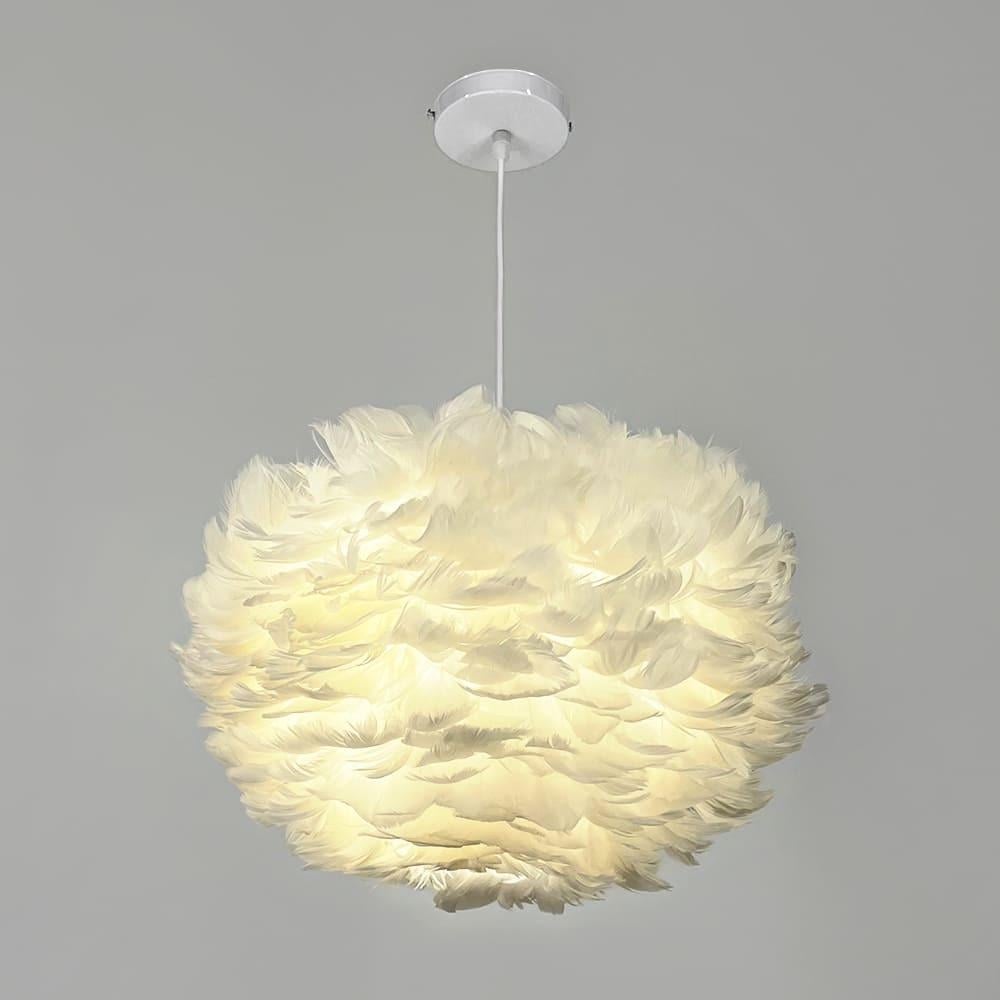 Светильник с натуральными перьями белого цвета Ø 60 см (AS136-600 WT)