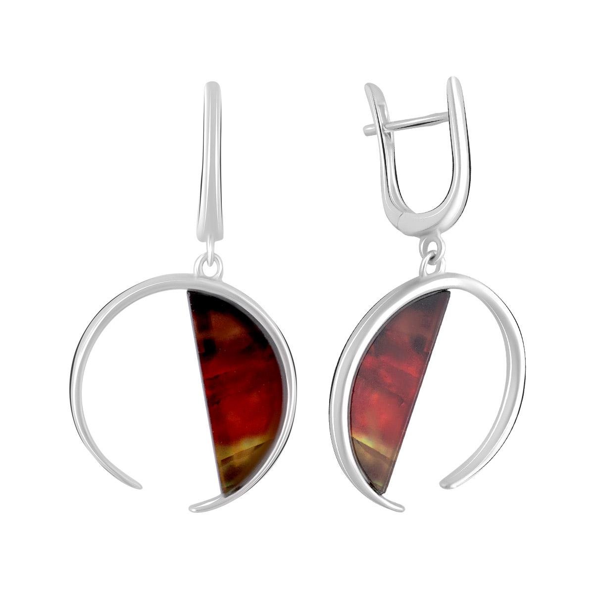 Сережки срібні з штучним амолітом