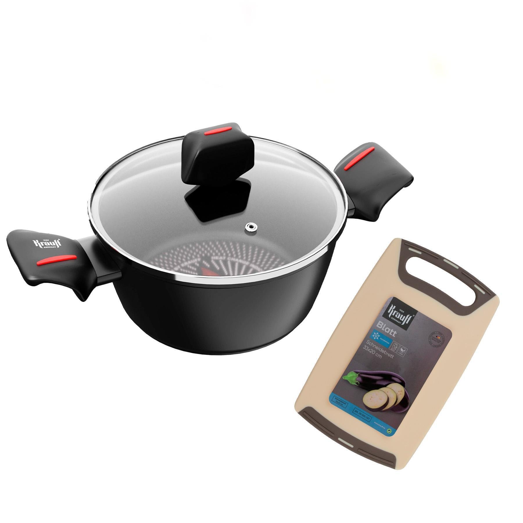 Каструля Krauff Smart Fry 4,3 л з дошкою кухонною Blatt (28822) - фото 1