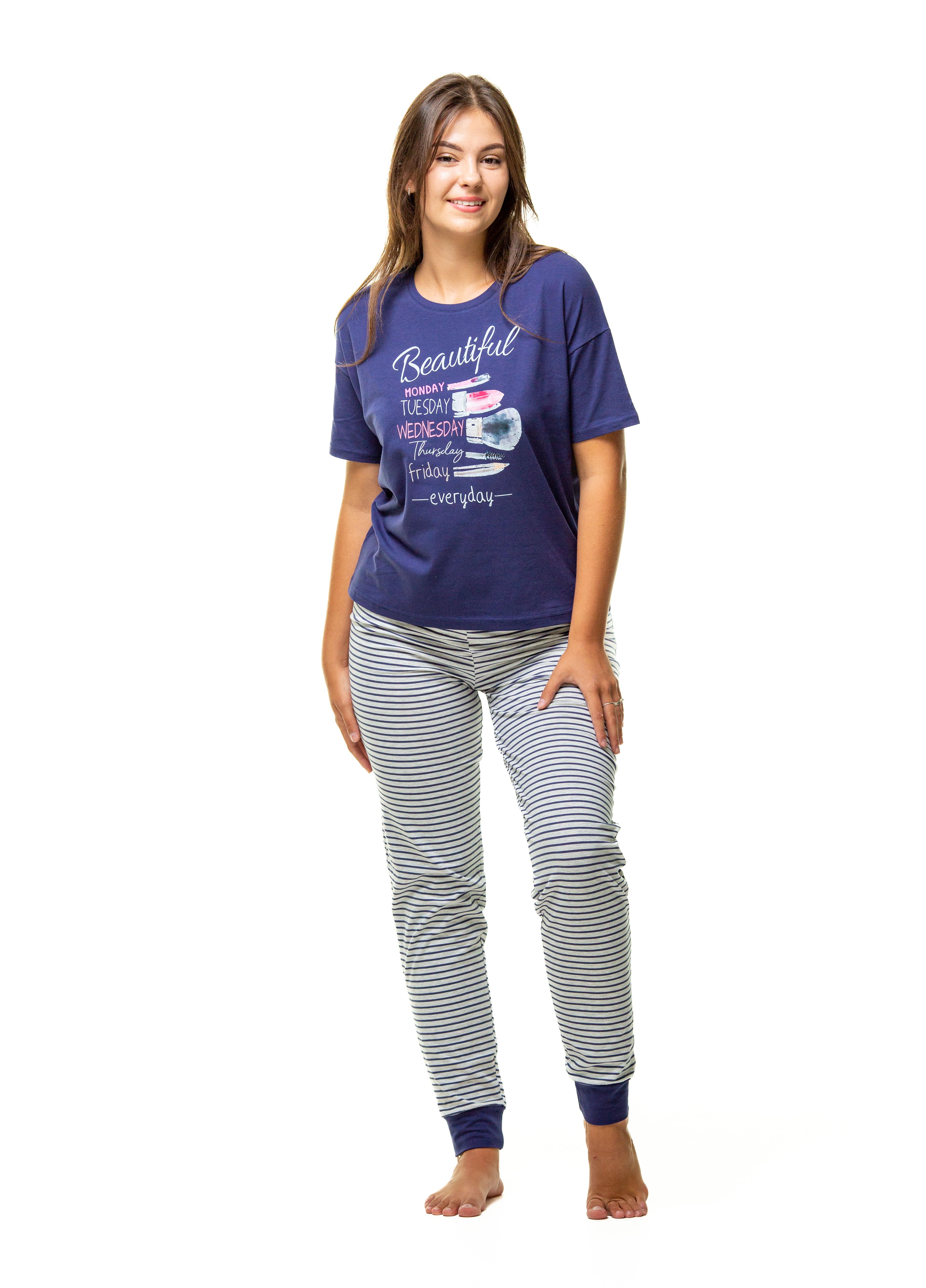 Піжама жіноча Наталюкс S Темно-синій (4126339383021)