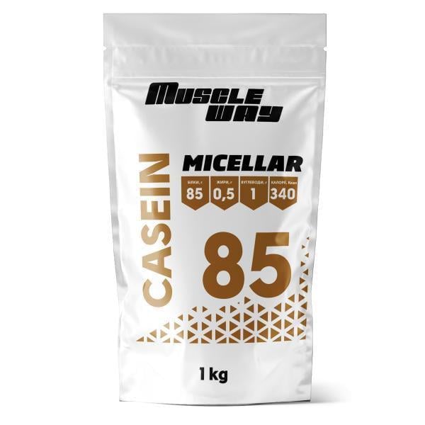 Протеин мицеллярный казеин MuscleWay MICELLAR CASEIN 85% на 25 порций 1 кг Клубничный (124-125-mk-mw-rs1-6)