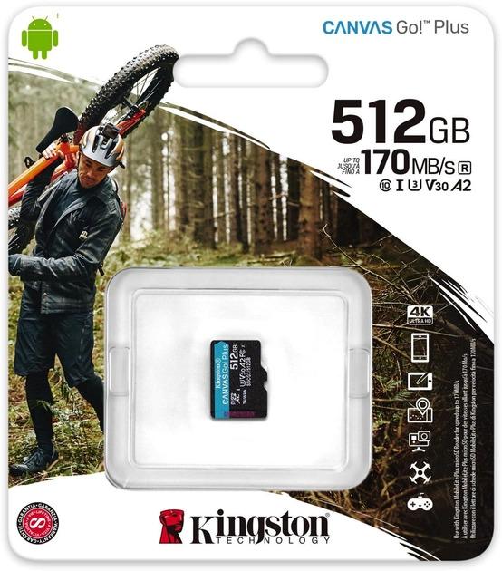 Карта пам'яті MicroSDXC Kingston Canvas Go! Plus 512 Гб Class 10 UHS-I U3 A2 (SDCG3/512GBSP) - фото 4