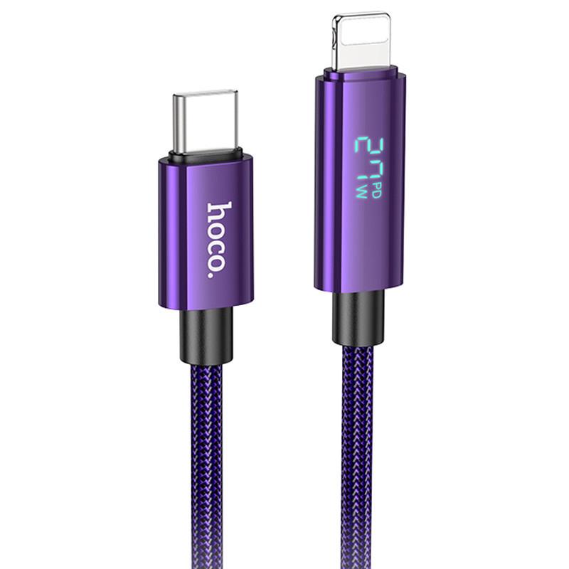 Дата-кабель Hoco U125 Benefit 27W Type-C to Lightning with display 1,2 м Purple (00000069104_2)