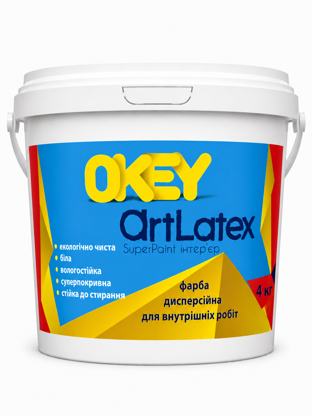 Краска водоэмульсионная для внутренних работ OKEY ArtLatex 4 кг