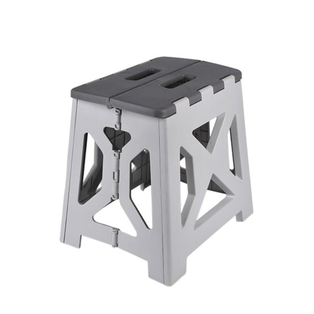 Табурет складной Stenson R94106 пластиковый 33,5x27,5x33 см Серый/Черный (627511)