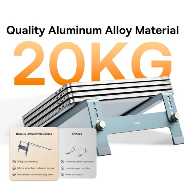 Підставка для ноутбука BASEUS UltraStable Series Desktop Laptop Stand до 17" алюмінієвий сплав Сірий (Baseus-3cdd0842) - фото 7 Підставка для ноутбука BASEUS UltraStable Series Desktop Laptop Stand до 17" алюмінієвий сплав Сірий (Baseus-3cdd0842) - фото 7