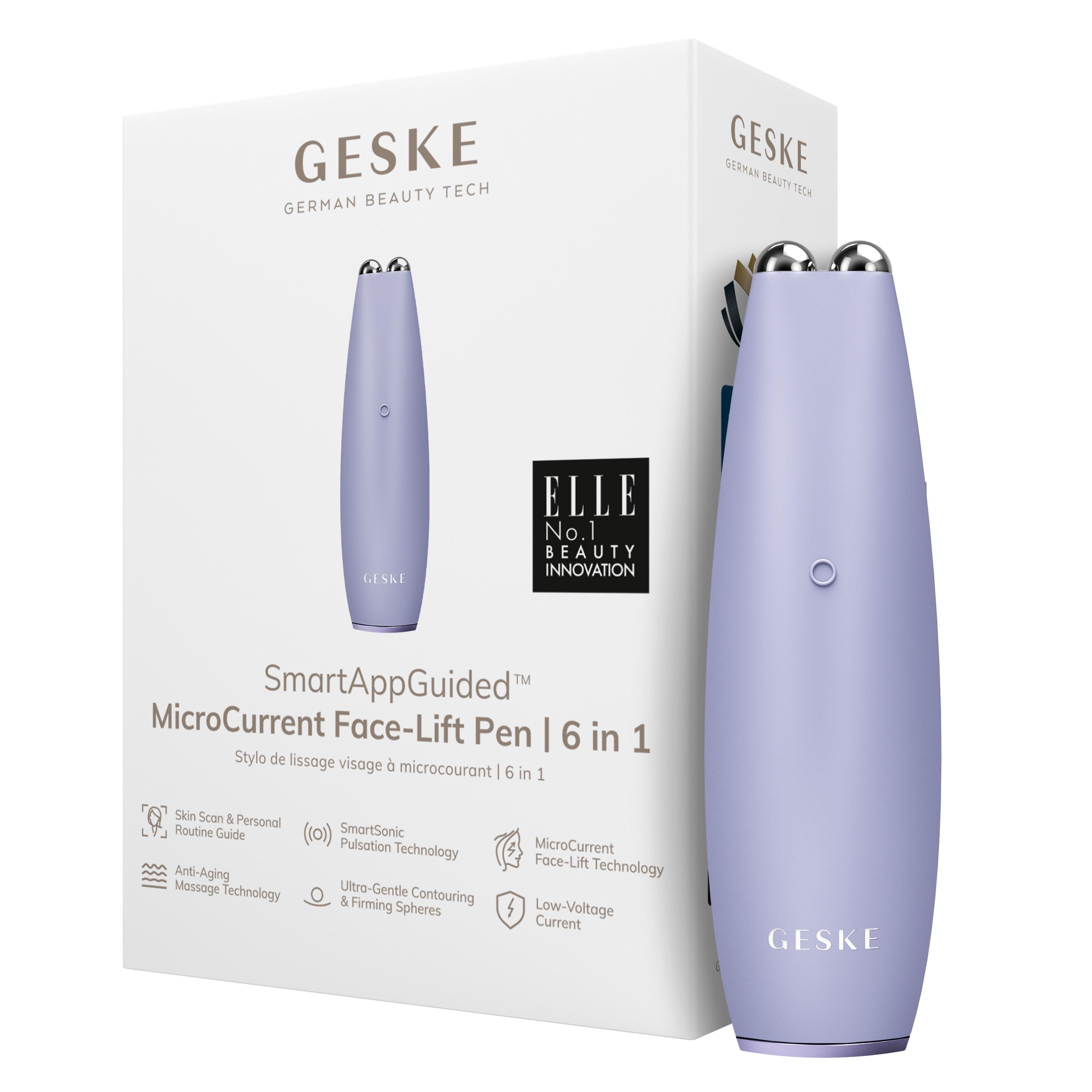 Ручка для подтяжки кожи лица GESKE MicroCurrent Face-Lift Pen 6в1 микротоковая Purple (HB0125)