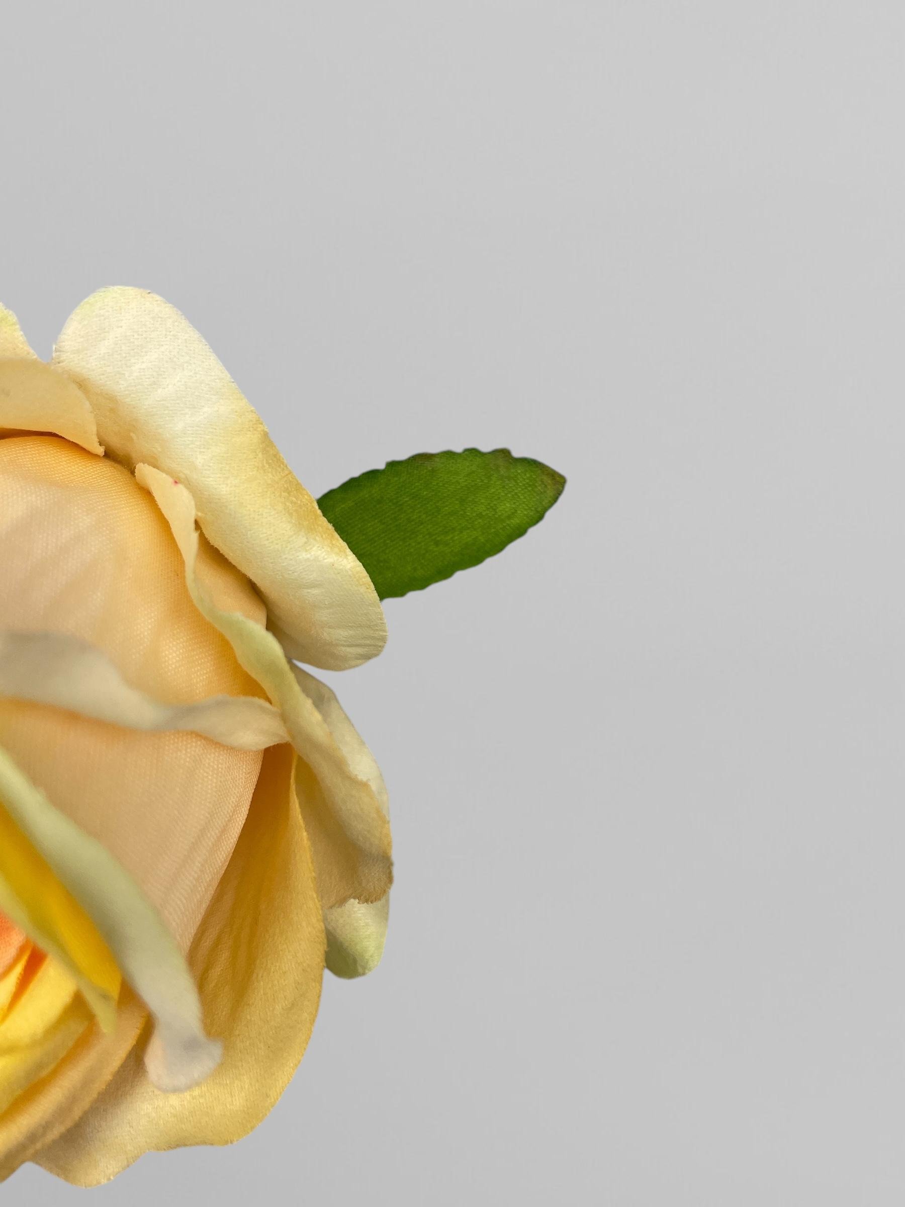 Искусственная головка розы сатиновая без стебля 10 см Желтый (К02019) - фото 4