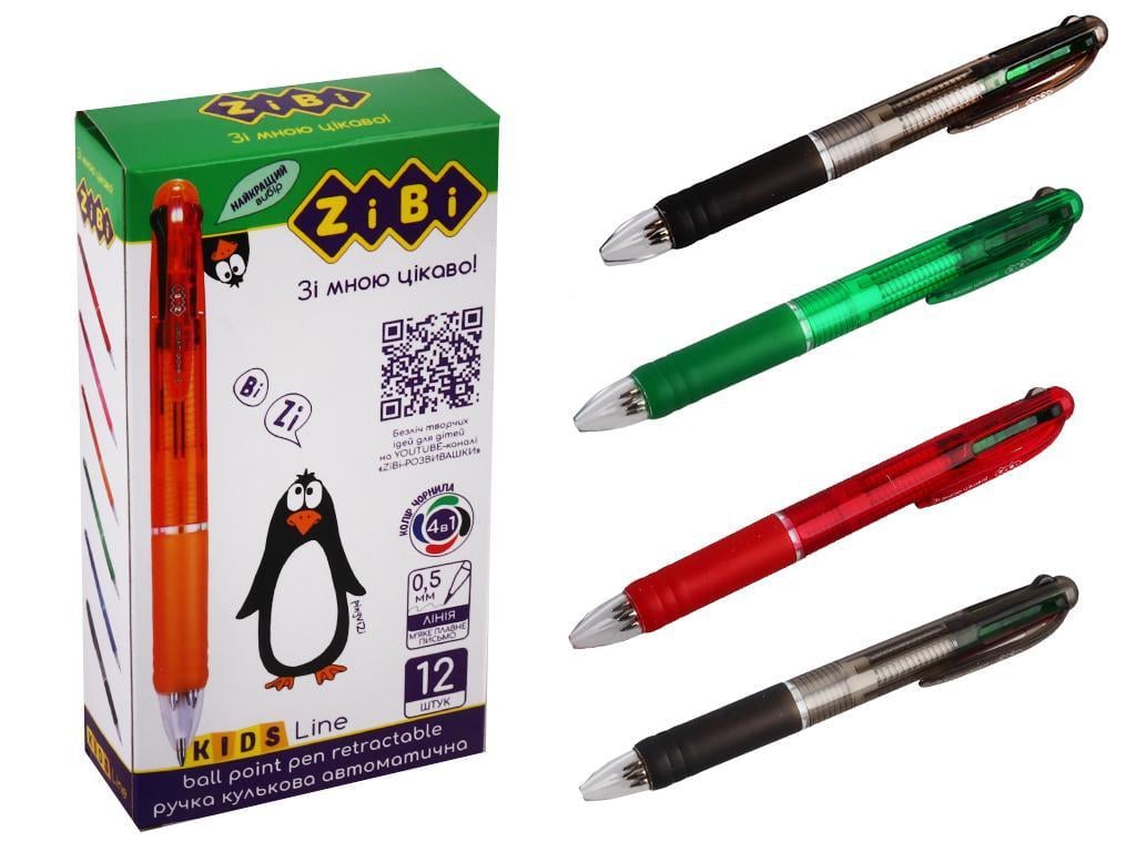 Ручка кулькова автоматична 4в1 0,5 мм 12 шт. в уп. (MTT-175601)