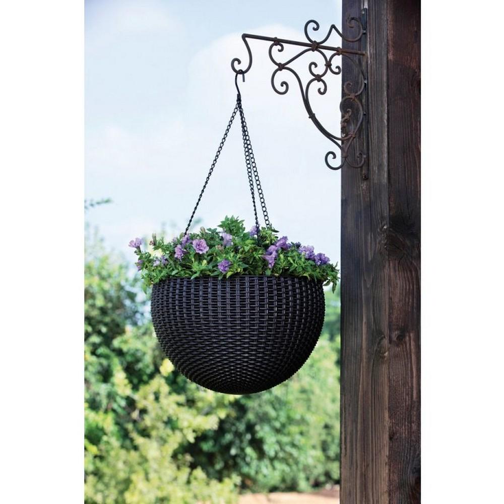 Подвесной горшок для цветов Keter Hanging Sphere Planter Графитовый (229545) - фото 2 Подвесной горшок для цветов Keter Hanging Sphere Planter Графитовый (229545) - фото 2