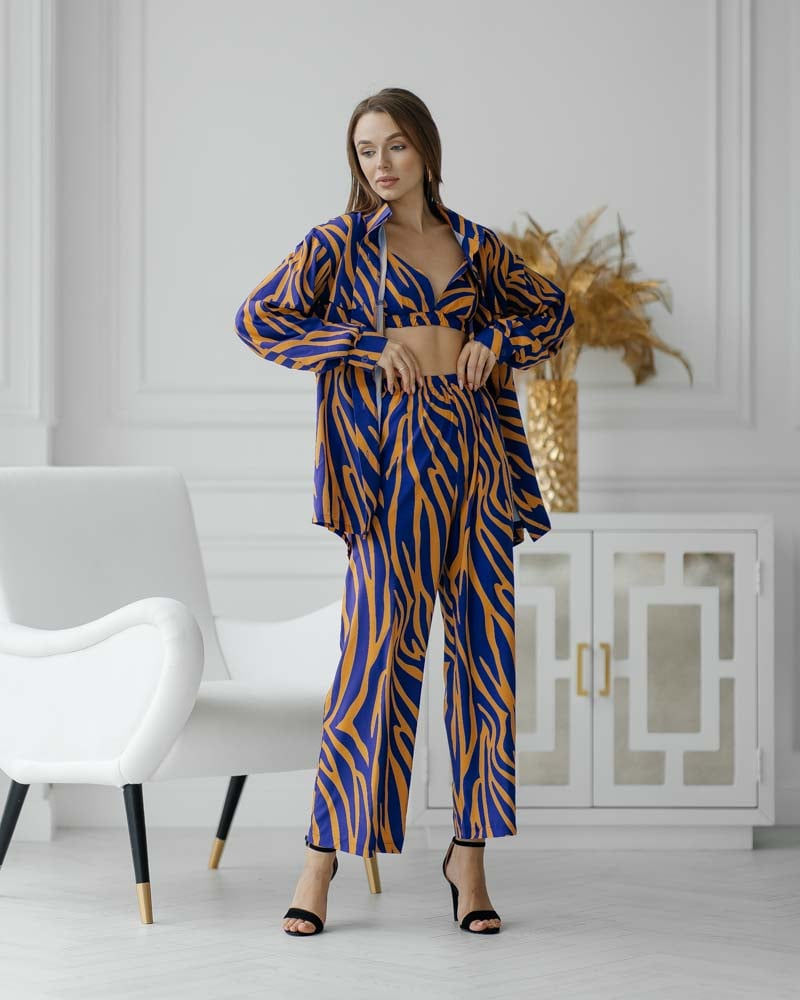 Піжама жіноча Модельєр 7748 р. 44 Синьо-жовтий (11521) - фото 1 Піжама жіноча Модельєр 7748 р. 44 Синьо-жовтий (11521) - фото 1