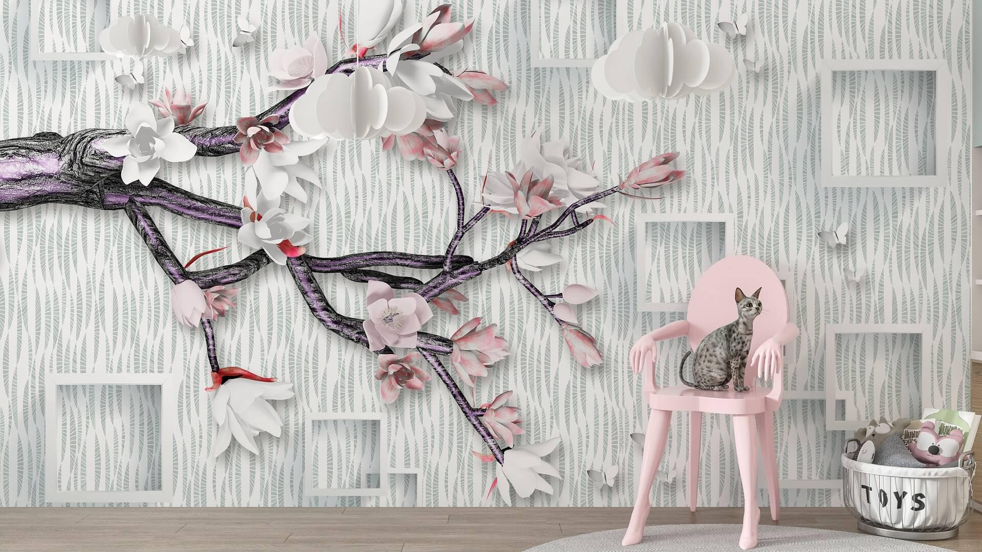 Фотообои флизелиновые Styleo Print-walls 3D Цветение сакуры 0324 350х270 см (Pw-0324/3)