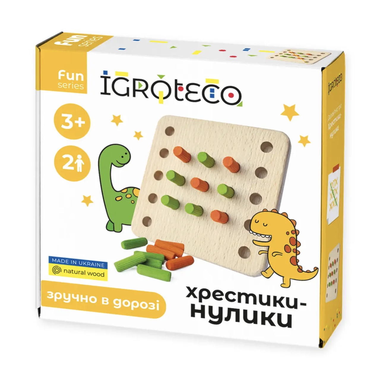 Игра настольная детская деревянная Igroteco Крестики Нолики 900576 9 элементов - фото 2