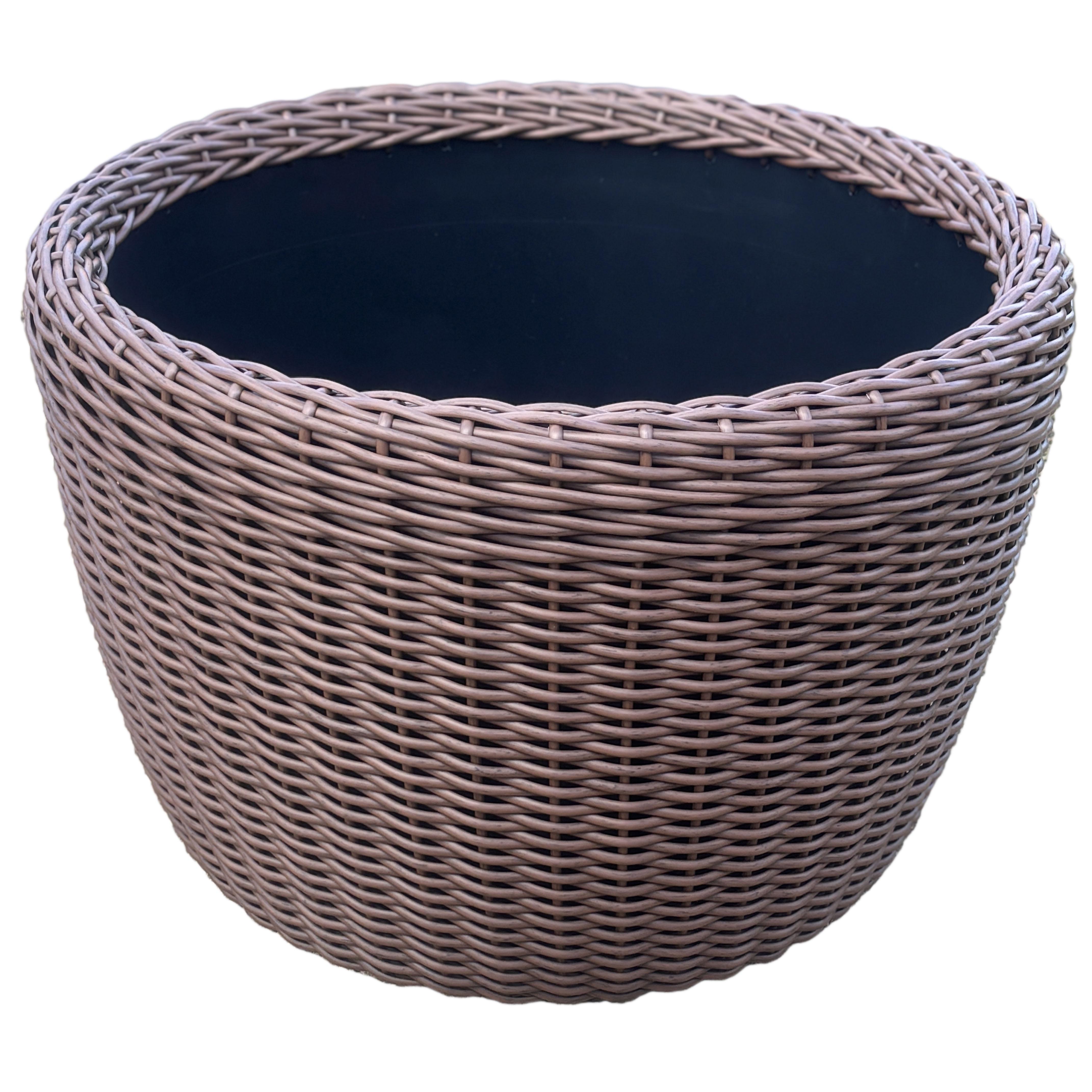 Кашпо велике для рослин та квітів з штучного ротангу/ручної роботи 90 л Молочний шоколад Кашпо велике для рослин та квітів з штучного ротангу/ручної роботи 90 л Молочний шоколад