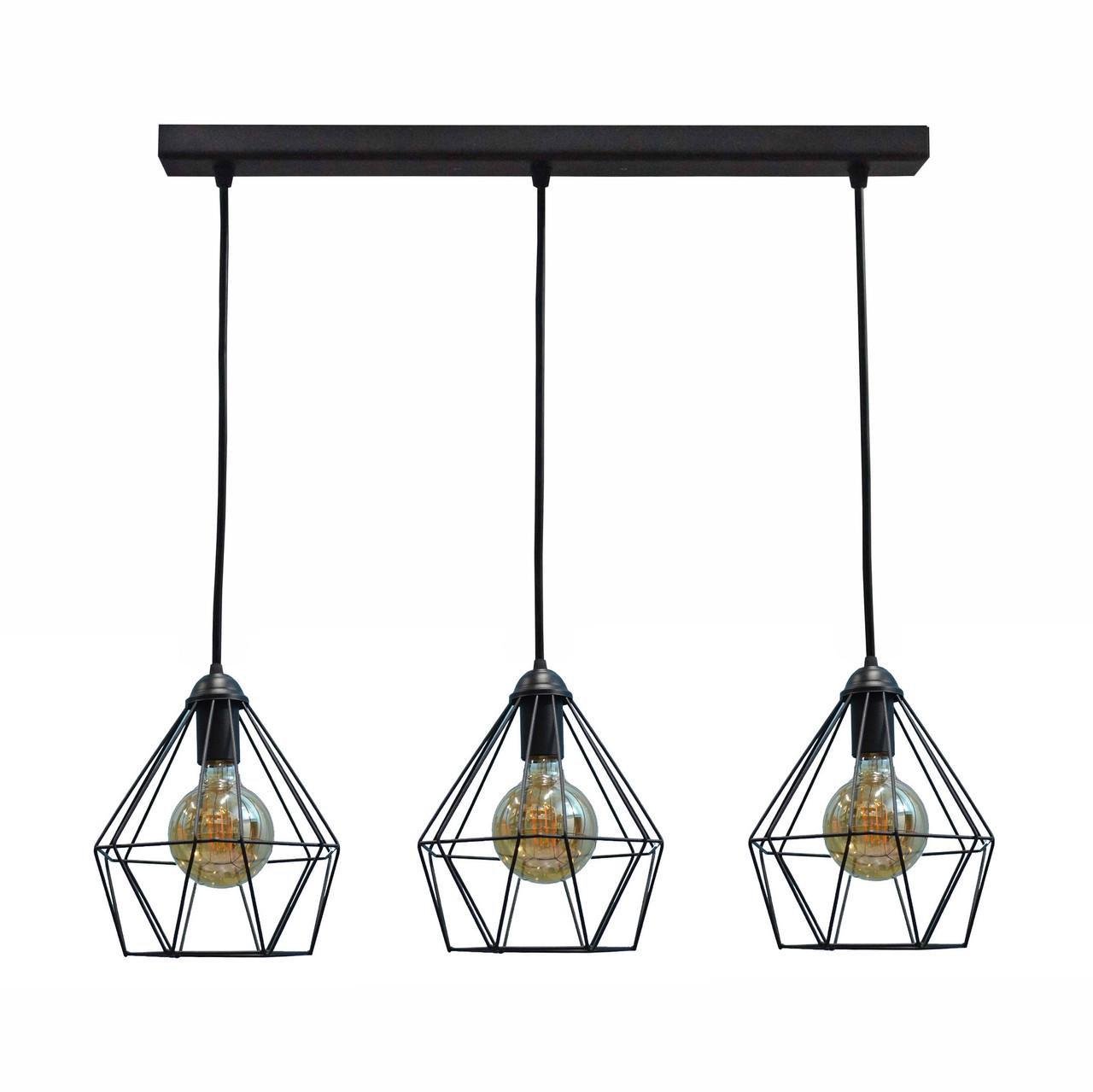 Подвесной светильник MSK ELECTRIC Sierra на три лампы Е27 Черный (NL 0537-3)