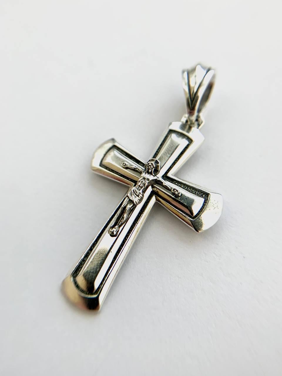 Хрестик православний срібний з молитвою "Спаси і Збережи"