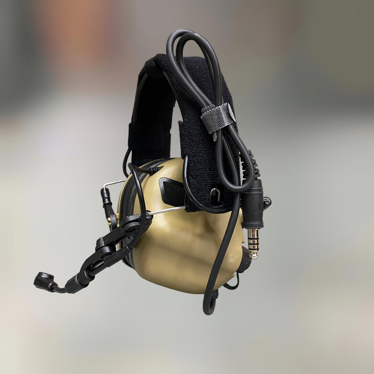 Наушники активные Earmor M32 Mod3 HD-ACC-08 c креплением на шлем со съемным микрофоном и гарнитурой Койот (244822-244391) - фото 4