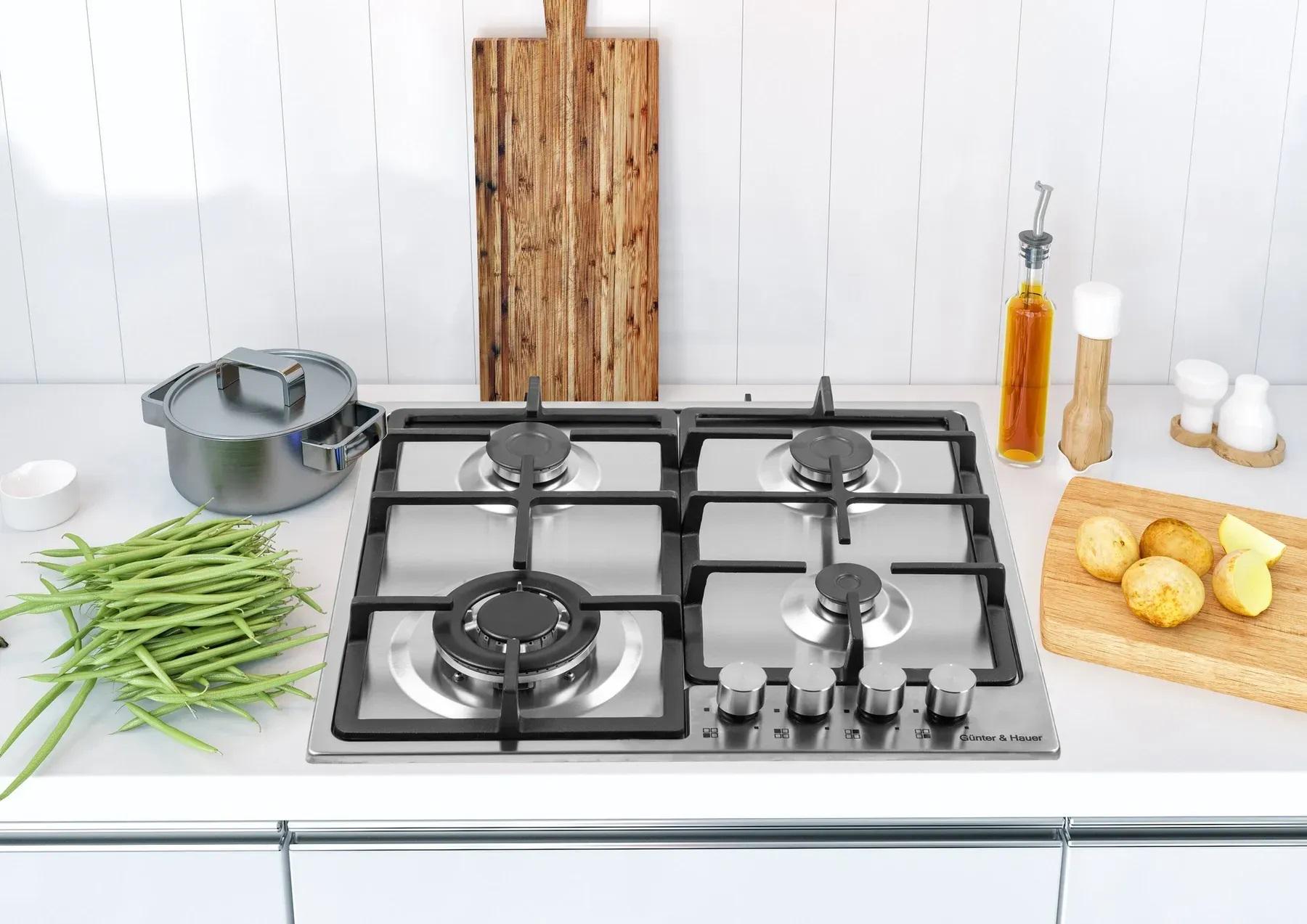 Поверхность газовая варочная Gunter&Hauer GH 608 IX с чугунными решетками - фото 6 Поверхность газовая варочная Gunter&Hauer GH 608 IX с чугунными решетками - фото 6