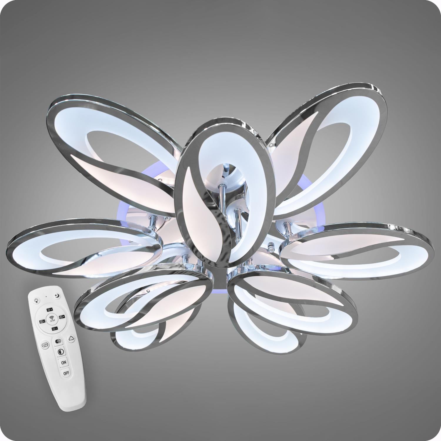 Люстра світлодіодна 517 Dlight 3color з пультом 150 Вт Хром (01990)