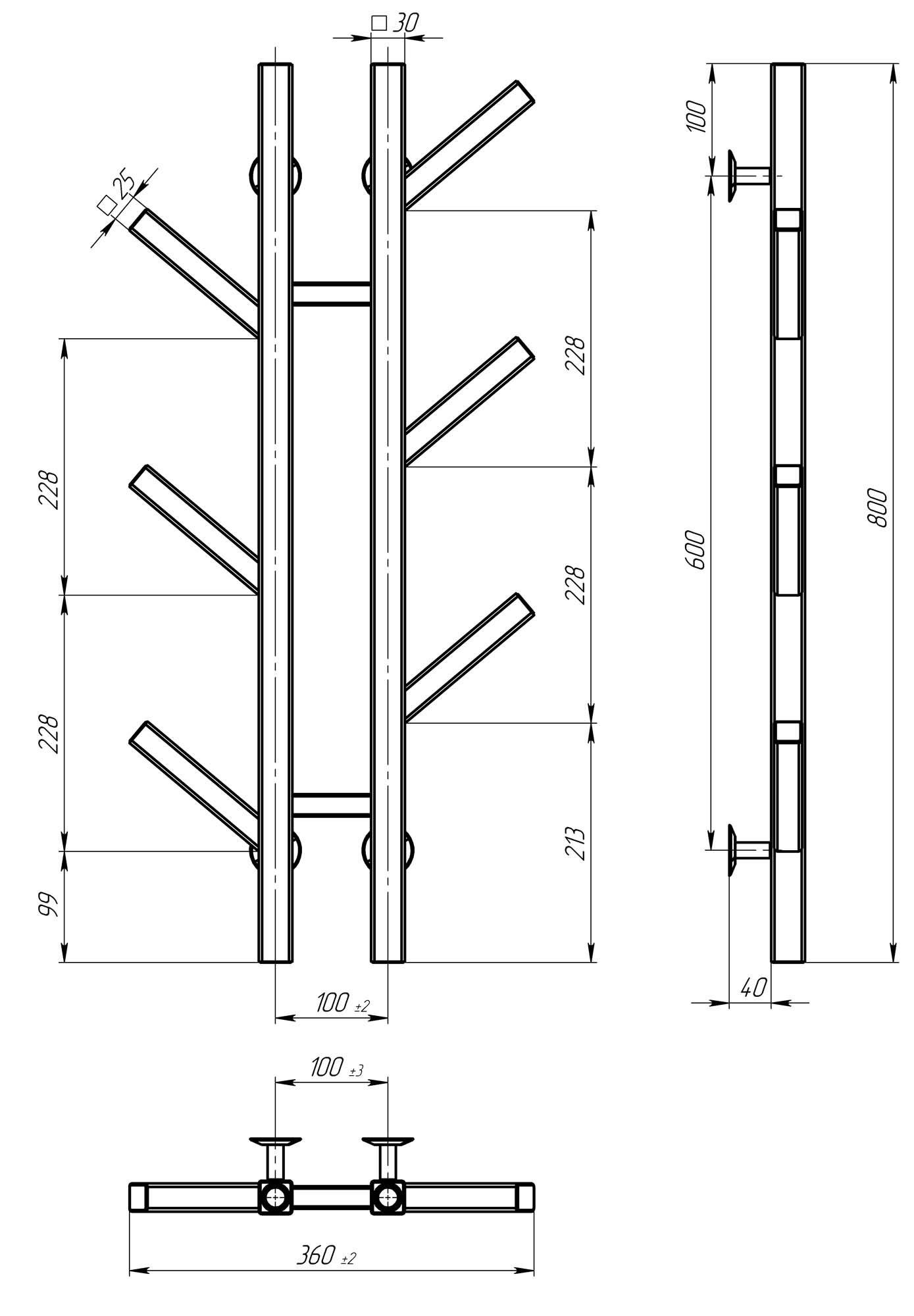 Полотенцесушитель водяной Deffi Sakura П6 нижнее подключение нержавеющая сталь 100х800 мм Хром (A.SR.80.10.6.CA) - фото 3 Полотенцесушитель водяной Deffi Sakura П6 нижнее подключение нержавеющая сталь 100х800 мм Хром (A.SR.80.10.6.CA) - фото 3