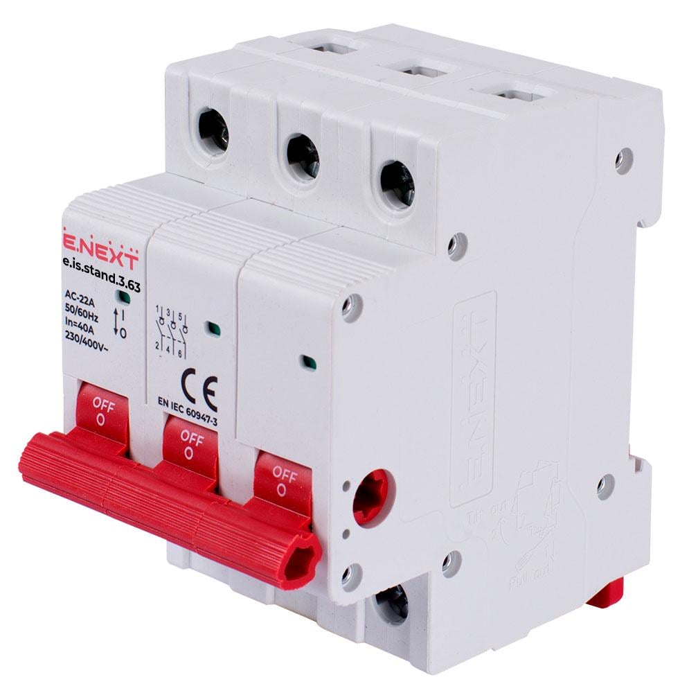Выключатель нагрузки E.NEXT e.is.stand.3.63 3P 63А (s082008)