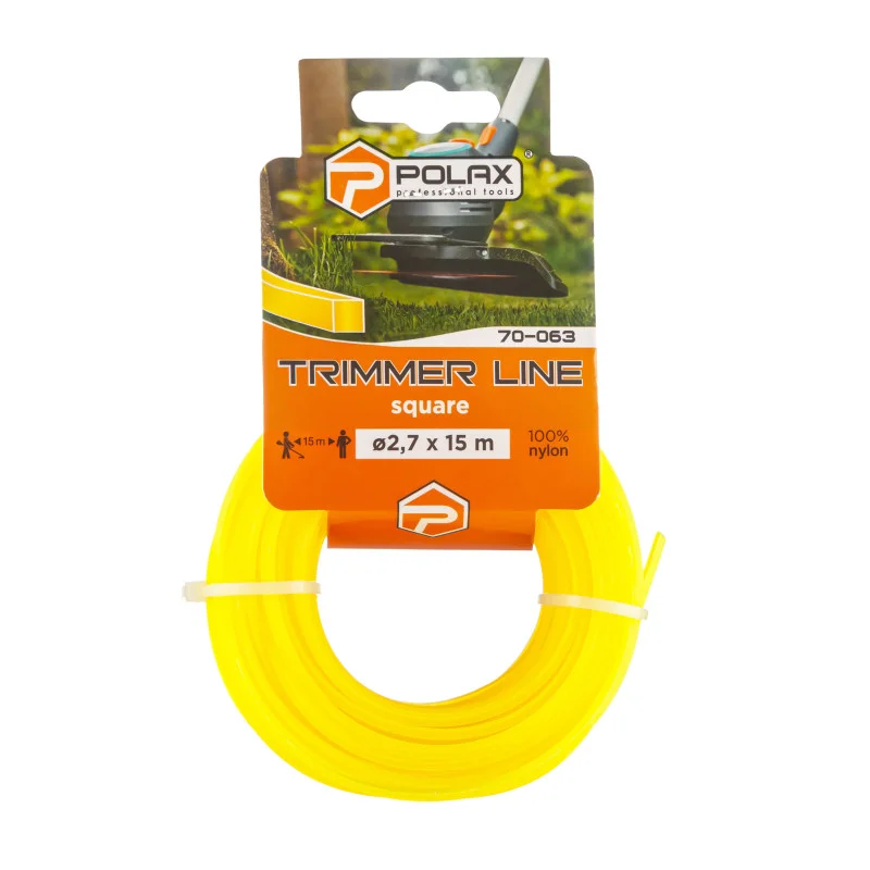 Жилка для триммера Polax "Квадрат" 2,7 мм 15 м (70-063)
