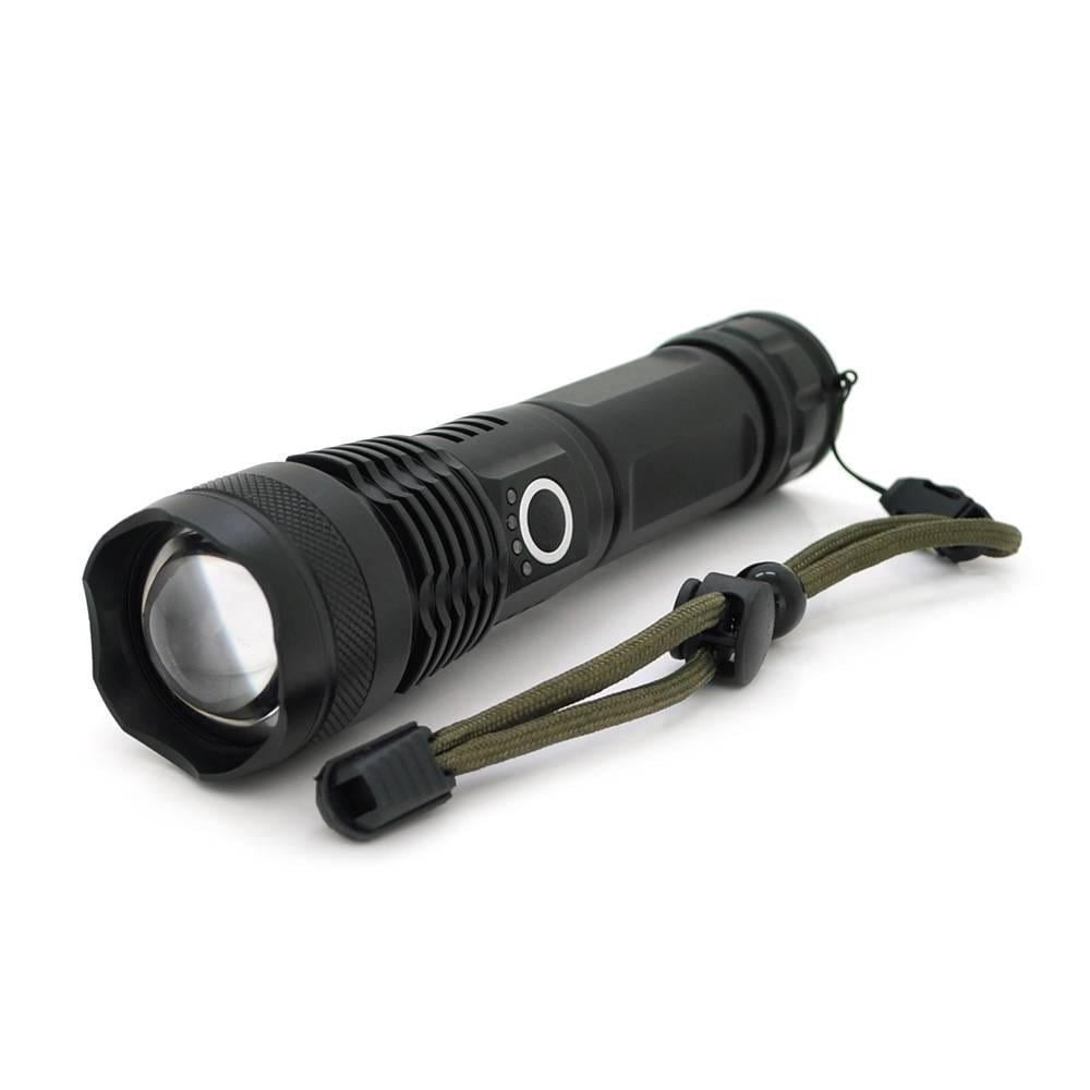 Ліхтар ручний Voltronic KY-P50X80 1LED Cree XHP50.2 19W 5 режими ZOOM 18650/6800mah/3xААА IP40 кабель USB-micro 165х42х35 мм Black (32641)