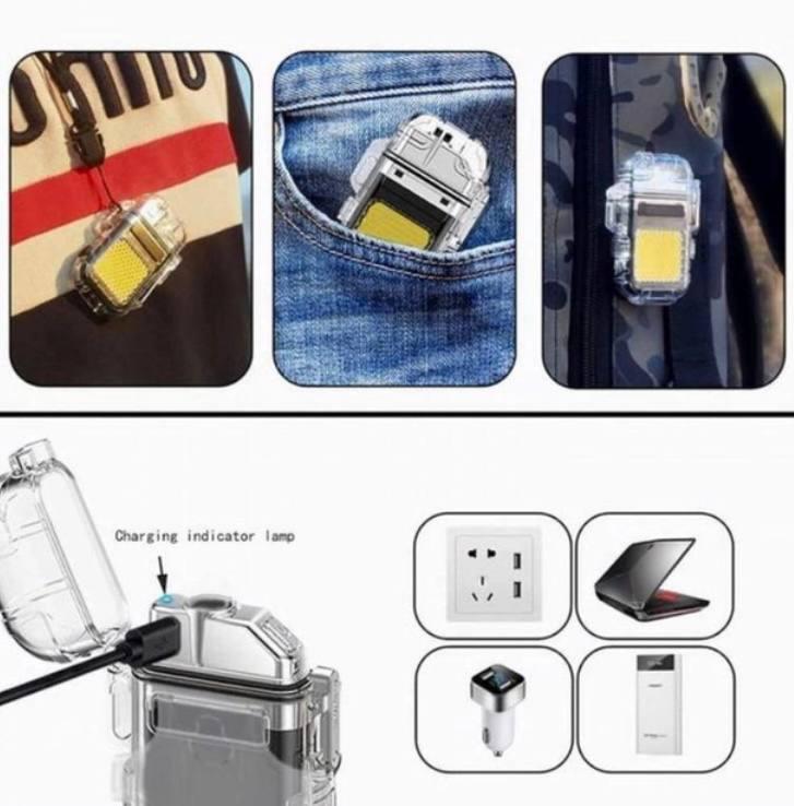 Зажигалка с фонариком и USB-зарядкой электроимпульсная спиральная (5a85ca17) - фото 3