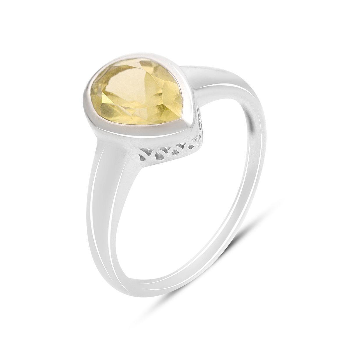 Кольцо серебряное Tiva с натуральным зеленым кварцем 1,735 ct 2,87 г р. 18 (2162162)