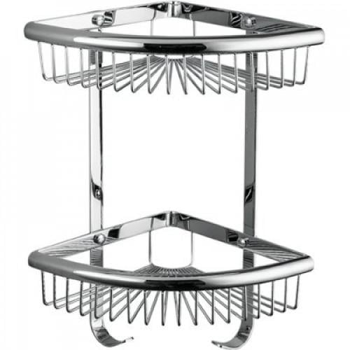 Полиця настінна металева Frap F352-1 2-ох ярусна кутова Хром (126762) Полиця настінна металева Frap F352-1 2-ох ярусна кутова Хром (126762)