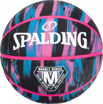 Мяч баскетбольный Spalding Marble Series Unisex р. 7 Голубой/Розовый/Черный (689344406473)