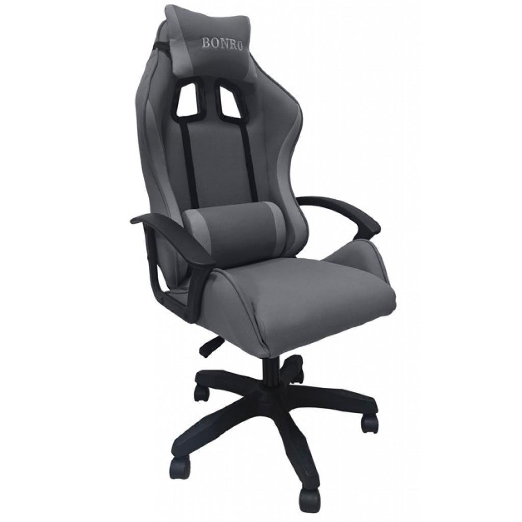 Крісло геймерське Bonro B-944 з подушками 2 шт. Сірий (4240110412)