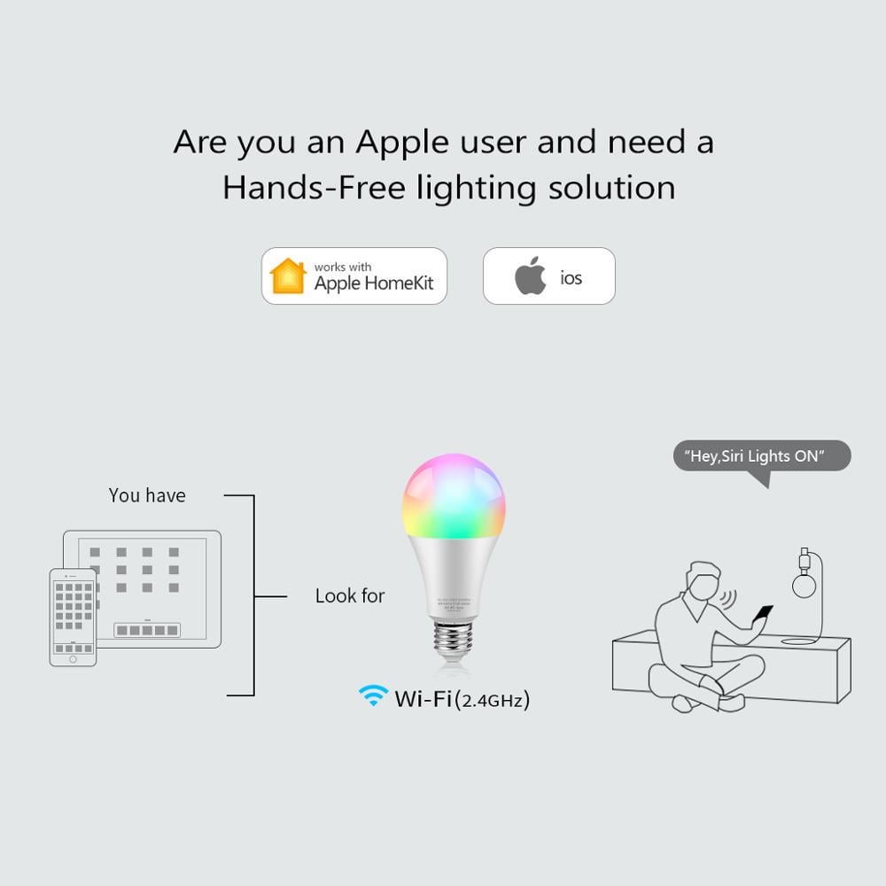 Wi-Fi смарт лампа Dohome RGB для HomeKit - фото 3