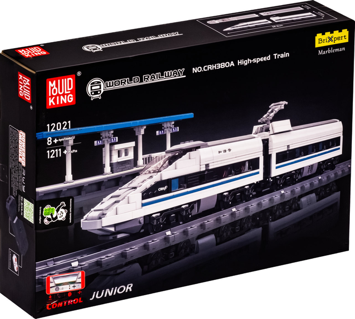 Детская железная дорога Mould King Высокоскоростной поезд на радиоуправлении 1211 деталей (12021)
