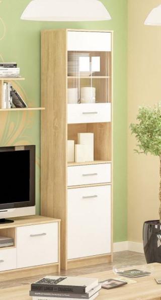 Вітрина Мебель-Сервіс 1Д1В1Ш Tips Дуб самоа/Білий (27110903) - фото 3 Вітрина Мебель-Сервіс 1Д1В1Ш Tips Дуб самоа/Білий (27110903) - фото 3