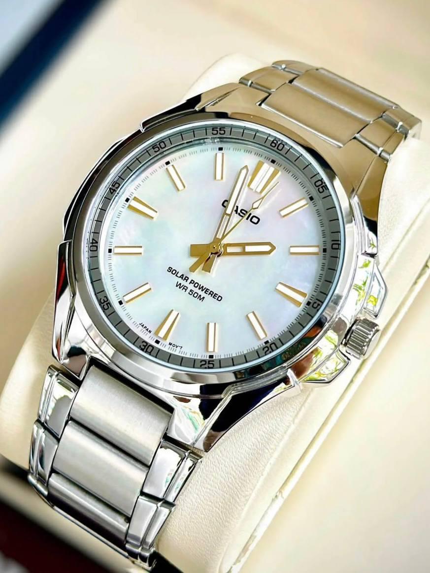 Мужские наручные часы Casio MTP-RS100S-7A Solar Powered Timeless Collection со стальным корпусом Перламутровый (2898221063) Мужские наручные часы Casio MTP-RS100S-7A Solar Powered Timeless Collection со стальным корпусом Перламутровый (2898221063)