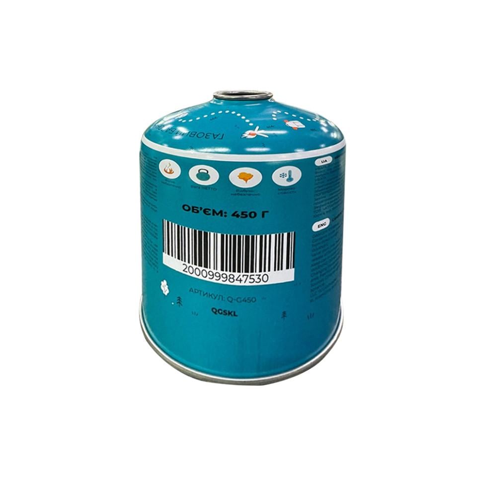 Газовий балон різьбовий Quest Q-G450 бутан 450 г 150x110 мм Blue (05322f58) Газовий балон різьбовий Quest Q-G450 бутан 450 г 150x110 мм Blue (05322f58)