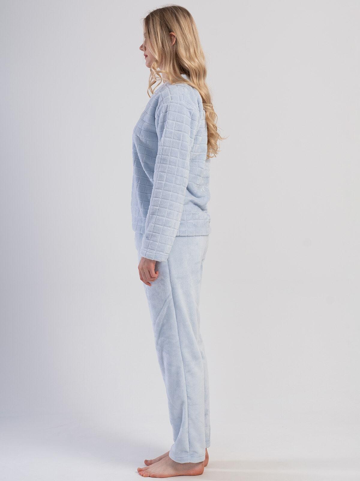 Пижама женская с брюками Vienetta Soft&Pure Welsoft 403116k теплая махровая XL Голубой (30071015) - фото 2 Пижама женская с брюками Vienetta Soft&Pure Welsoft 403116k теплая махровая XL Голубой (30071015) - фото 2