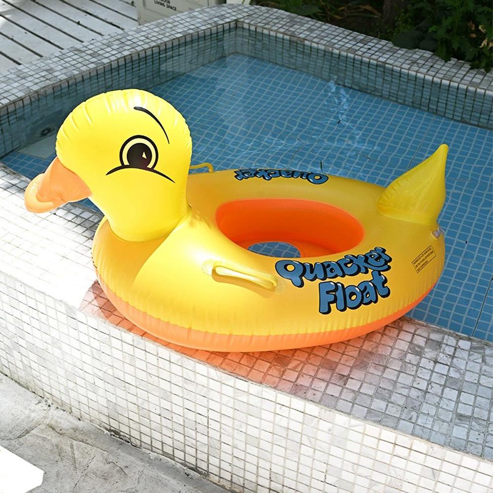 Детский надувной круг для плавания Уточка с ручками 65 см Желтый (52-BT-6515) - фото 8