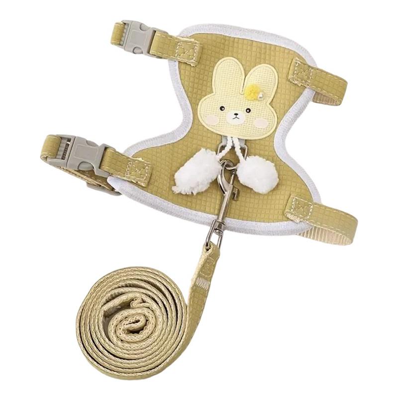 Шлей с поводком для собак и кошек FUNNY ROD M Yellow (3466334)